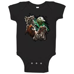 Three Ewok Moon Funny Star Wars Parody Joke Baby One Piece Three Ewok Moon Funny Star Wars Parody Joke Baby One Piece