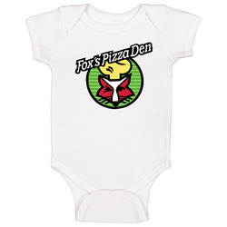 Foxs Pizza Den Cool Pizzeria Restaurant Brand Logo Baby One Piece Foxs Pizza Den Cool Pizzeria Restaurant Brand Logo Baby One Piece