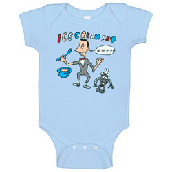 Pee Wee Herman And Conky Ice Cream Soup Baby One Piece Pee Wee Herman And Conky Ice Cream Soup Baby One Piece