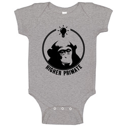 Higher Primate Chimpanzee Evolution Joe Rogan Baby One Piece Higher Primate Chimpanzee Evolution Joe Rogan Baby One Piece