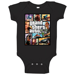 Grand Theft Auto V Game Cover Baby One Piece Grand Theft Auto V Game Cover Baby One Piece