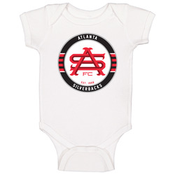 Atlanta Silverbacks A-league Soccer Fc Team Retro Logo Baby One Piece Atlanta Silverbacks A-league Soccer Fc Team Retro Logo Baby One Piece