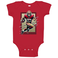Christian Mccaffrey Running Towards You Baby One Piece Christian Mccaffrey Running Towards You Baby One Piece