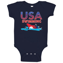Team Usa Swimming Paris 2024 Sports Baby One Piece Team Usa Swimming Paris 2024 Sports Baby One Piece