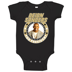 Deion Sanders For President Football Fan Baby One Piece