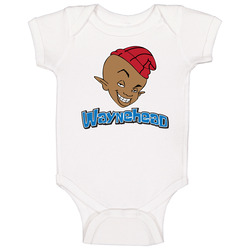 Waynehead Big Head 90s Black Kids Tv Show Cartoon Baby One Piece