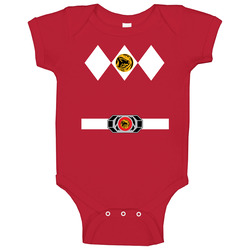 Red Power Ranger Uniform Halloween Costume Baby One Piece