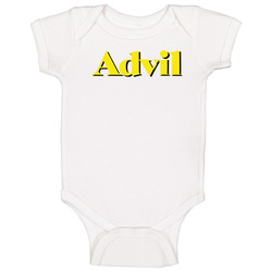 Advil Best Over The Counter Medication Logo Baby One Piece Advil Best Over The Counter Medication Logo Baby One Piece