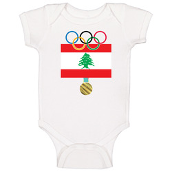 Lebanon Pyeongchang 2018 Winter Olympics Flag Gold Medal Baby One Piec Lebanon Pyeongchang 2018 Winter Olympics Flag Gold Medal Baby One Piec