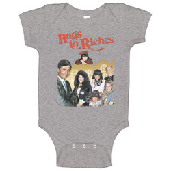 Rags To Riches 80s Tv Series Show Worn Look Vintage Unisex Baby One Pi Rags To Riches 80s Tv Series Show Worn Look Vintage Unisex Baby One Pi