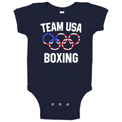 Team Usa Boxing Olympics Event Patriotic Rings Baby One Piece