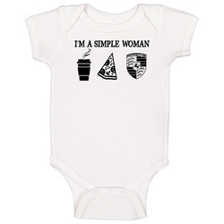 Porsche Simple Woman Coffee Pizza Car Logo Driving Fan Baby One Piece