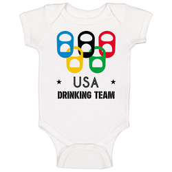 Usa Drinking Team Olympic Ring Beer Tab Games Baby One Piece