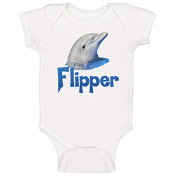 Flipper Head 90s Dolphin Kids Tv Show Baby One Piece