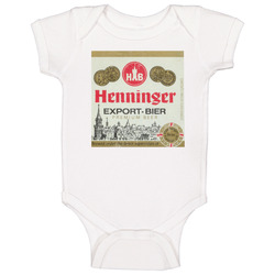 Henninger Export Beer Retro Distressed Look Label Baby One Piece Henninger Export Beer Retro Distressed Look Label Baby One Piece