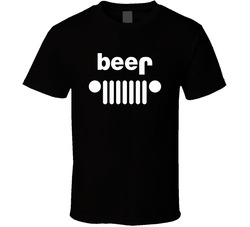 Beer Upside Down Jeep Logo Funny Parody T Shirt
