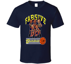 Fab Five Michigan Retro Caricature Navy T Shirt