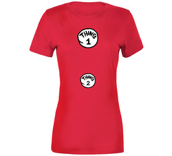 Thing 1 And 2 Funny Maternity Simple Halloween Costume Ladies T Shirt