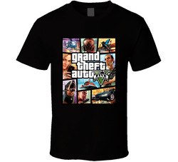 Grand Theft Auto V Game Cover T Shirt Grand Theft Auto V Game Cover T Shirt