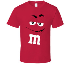 Red M&m Big Face Funny Halloween Costume T Shirt