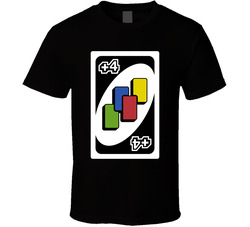 Wild Draw Four 4 Uno Card Game Fan Halloween Fancy Dress T Shirt