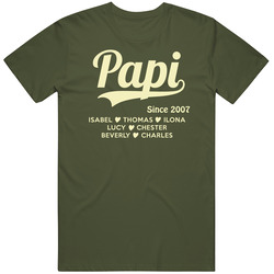 Papi Since Custom Date With Grad Kid Names T Shirt Papi Since Custom Date With Grad Kid Names T Shirt
