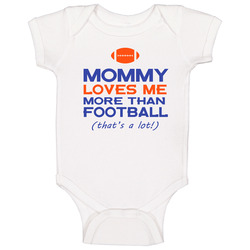 Mommy Loves Me More Than Football Baby One Piece