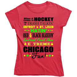 Chicago Hockey Fan Ladies T Shirt Chicago Hockey Fan Ladies T Shirt