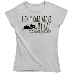 25915787 I Only Care About My Cat Ladies T Shirt