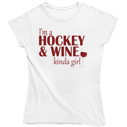 Hockey And Wine Girl Fixed Ladies T Shirt Hockey And Wine Girl Fixed Ladies T Shirt