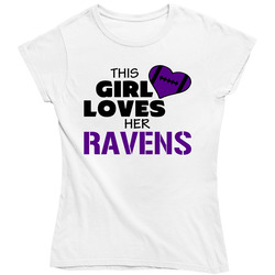 This Girl Loves Her Ravens Football T Shirt - Baltimore Ravens Team Colors Ladies T Shirt This Girl Loves Her Ravens Football T Shirt - Baltimore Ravens Team Colors Ladies T Shirt