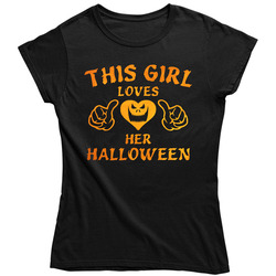 This Girl Loves Her Halloween Ladies T Shirt This Girl Loves Her Halloween Ladies T Shirt