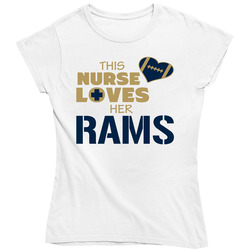 This Nurse Loves Her Rams Football T Shirt - St. Louis Rams Team Colors Ladies T Shirt This Nurse Loves Her Rams Football T Shirt - St. Louis Rams Team Colors Ladies T Shirt