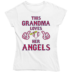 This Grandma Loves Her Angels Baseball Heart Ladies T Shirt This Grandma Loves Her Angels Baseball Heart Ladies T Shirt