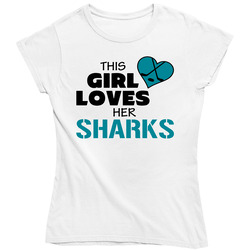 This Girl Loves Her Sharks Hockey T Shirt - San Jose Sharks Team Colors Ladies T Shirt This Girl Loves Her Sharks Hockey T Shirt - San Jose Sharks Team Colors Ladies T Shirt