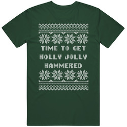 Time To Get Holly Jolly Hammered Funny Ugly Christmas Sweater T Shirt Time To Get Holly Jolly Hammered Funny Ugly Christmas Sweater T Shirt