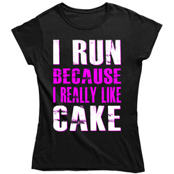 I Run Because I Really Like Cake Gym Workout T - Purple Ladies T Shirt I Run Because I Really Like Cake Gym Workout T - Purple Ladies T Shirt