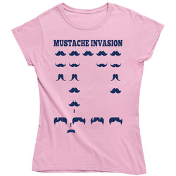 Ladies Mustache Invasion Funny Ladies T Shirt Ladies Mustache Invasion Funny Ladies T Shirt