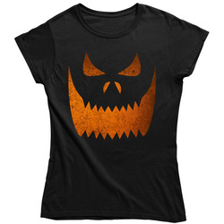 Angry Pumpkin Halloween Ladies T Shirt Angry Pumpkin Halloween Ladies T Shirt