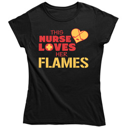 This Nurse Loves Her Flames Hockey T Shirt - Calgary Flames Team Colors Ladies T Shirt This Nurse Loves Her Flames Hockey T Shirt - Calgary Flames Team Colors Ladies T Shirt