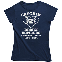 New York Yankees - Bronx Bombers Derek Jeter Retirement - Ladies Fitted Baseball Ladies T Shirt New York Yankees - Bronx Bombers Derek Jeter Retirement - Ladies Fitted Baseball Ladies T Shirt