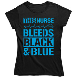 This Nurse Bleeds Black and Blue Football T Shirt - Carolina Panthers Team Colors Ladies T Shirt This Nurse Bleeds Black and Blue Football T Shirt - Carolina Panthers Team Colors Ladies T Shirt