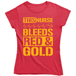 This Nurse Bleeds Red & Gold T Shirt - Kansas City Chiefs Team Colors Ladies T Shirt This Nurse Bleeds Red & Gold T Shirt - Kansas City Chiefs Team Colors Ladies T Shirt