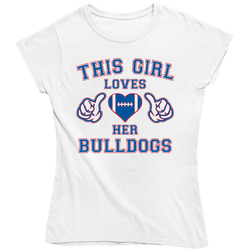 This Girl Loves Her Bulldogs - Fresno State Colors Ladies T Shirt This Girl Loves Her Bulldogs - Fresno State Colors Ladies T Shirt
