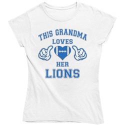 This Grandma Loves Lions Football T Shirt - Detroit Lions Team Colors Ladies T Shirt This Grandma Loves Lions Football T Shirt - Detroit Lions Team Colors Ladies T Shirt