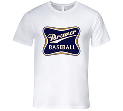 Milwaukee Brewers - Brewer Baseball High Life T Shirt Milwaukee Brewers - Brewer Baseball High Life T Shirt