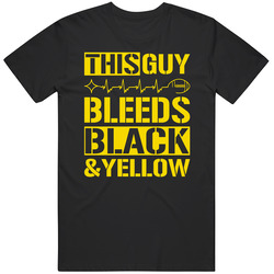Pittsburgh This Guy Bleeds Black And Yellow Football T Shirt Pittsburgh This Guy Bleeds Black And Yellow Football T Shirt