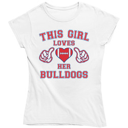 This Girl Loves Her Bulldogs - Fresno State Colors Ladies T Shirt This Girl Loves Her Bulldogs - Fresno State Colors Ladies T Shirt