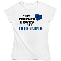 This Teacher Loves The Lightning Hockey T Shirt - Tampa Bay Lightning Team Colors Ladies T Shirt This Teacher Loves The Lightning Hockey T Shirt - Tampa Bay Lightning Team Colors Ladies T Shirt