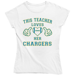 This Teacher Loves Her Chargers Football T Shirt - San Diego Chargers Team Colors Ladies T Shirt This Teacher Loves Her Chargers Football T Shirt - San Diego Chargers Team Colors Ladies T Shirt
